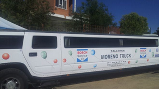 Moreno Truck promociona su taller con una limusina