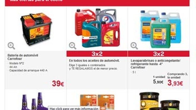 Carrefour oferta 3x2 en varias familias de productos para el coche