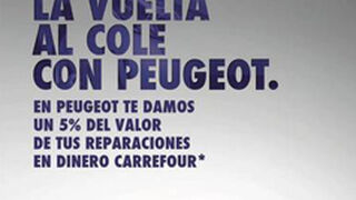 Peugeot regala el 5% de la factura del taller en tarjetas Carrefour