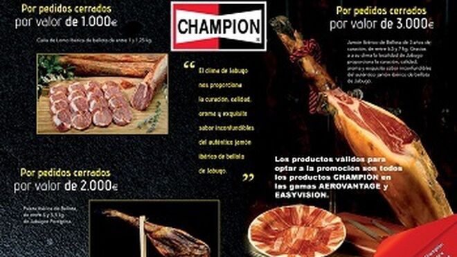 Champion: Escobillas y jamón ibérico en su nueva promoción
