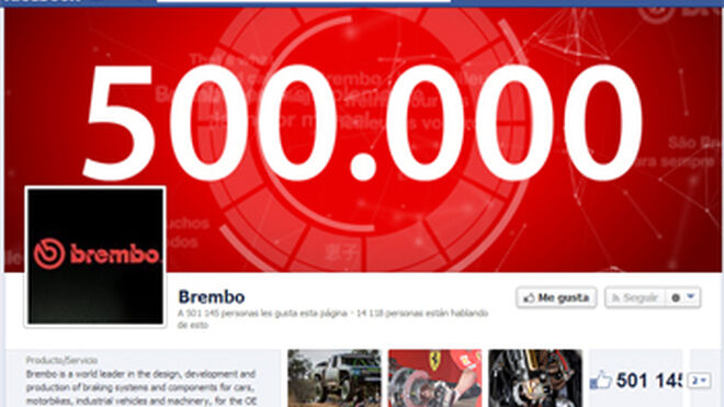 Brembo ya suma medio millón de seguidores en Facebook