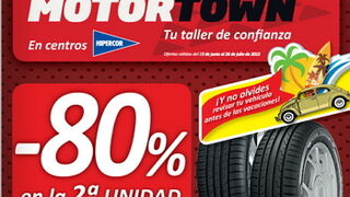Motortown descuenta el 80% en el segundo neumático Goodyear o Dunlop