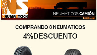 Neumastock descuenta el 4% al comprar 8 neumáticos