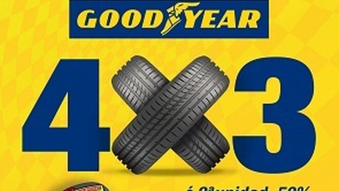 perturbación En necesidad de Salida Confortauto ofrece 4x3 o 2ª unidad al 50% en neumáticos Goodyear