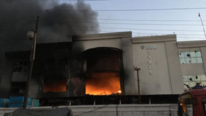Un incendio arrasa la fábrica de KRM Tyres