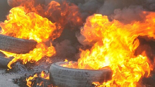 Una empresa de reciclado de neumáticos se incendia en Chiloeches (Guadalajara)
