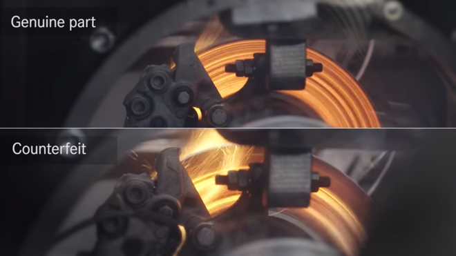 Mercedes muestra en un vídeo los riesgos de instalar frenos falsos