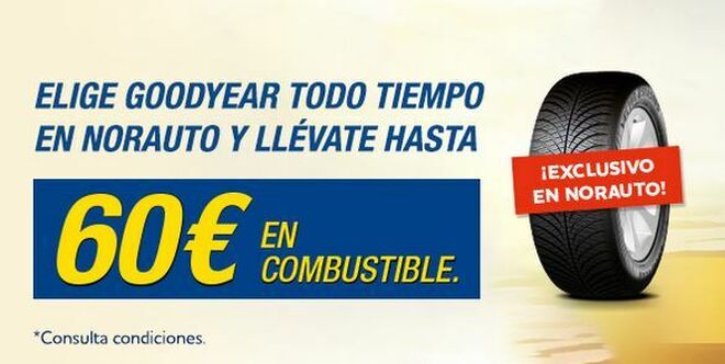 Norauto regala hasta 60 euros en combustible por la compra de neumáticos