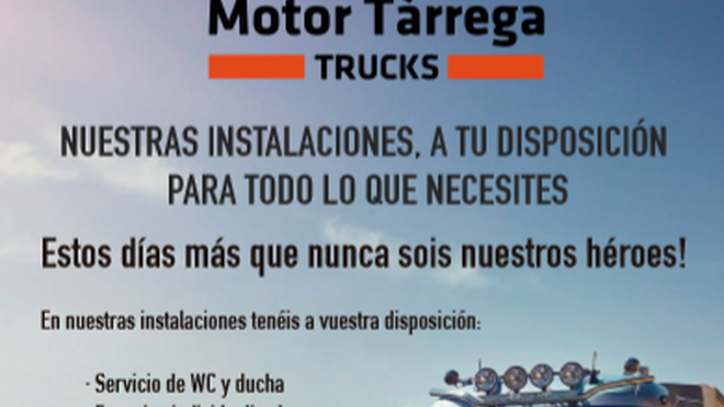 Motor Tàrrega Trucks pone sus instalaciones a disposición de los transportistas