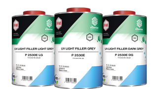 Tres versiones del UV Light Filler Grey de R-M, avaladas como una línea más ecológica