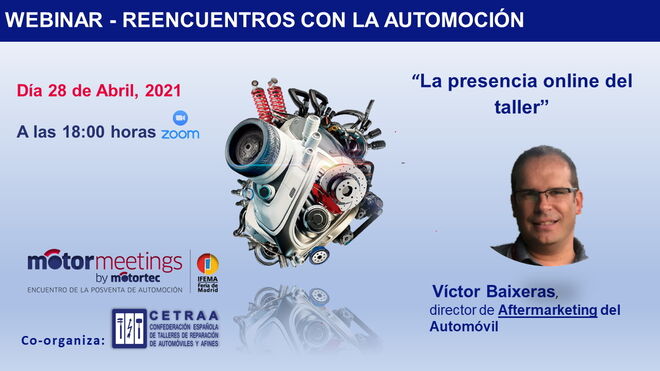 La presencia online del taller, eje del próximo webinar de Motormeetings by Motortec