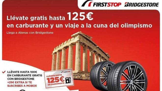 Bridgestone y First Stop regalan hasta 125 euros en gasolina por cambiar neumáticos y suscribirse a Mobox