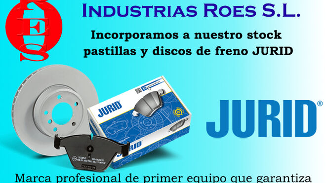 Industrias Roes (Aser) distribuirá pastillas y discos de frenos Jurid