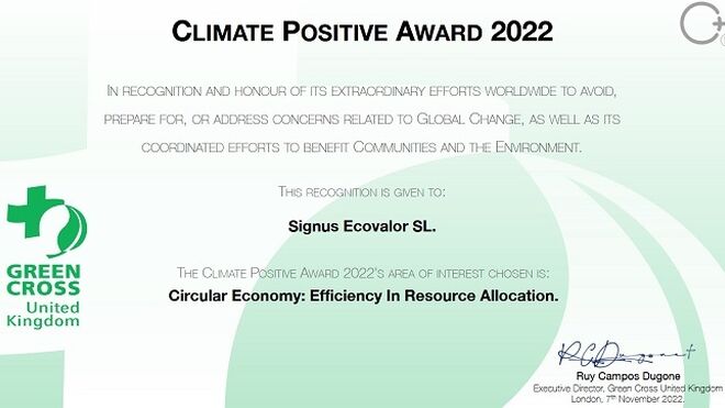 Signus, reconocido con el Premio de Clima Positivo 2022