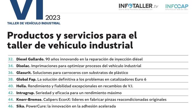 Productos y servicios para el taller de vehículo industrial