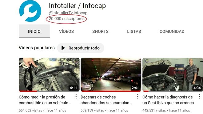 Infotaller sobrepasa los 20.000 seguidores en YouTube