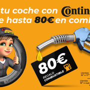 Confortauto regala 80 euros en carburante por la compra de neumáticos Continental
