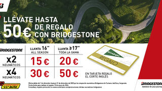 Confortauto regala cheques de hasta 50 euros con el cambio de neumáticos Bridgestone