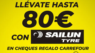 Confortauto oferta el cambio de neumáticos Sailun con tarjetas regalo de hasta 80 euros