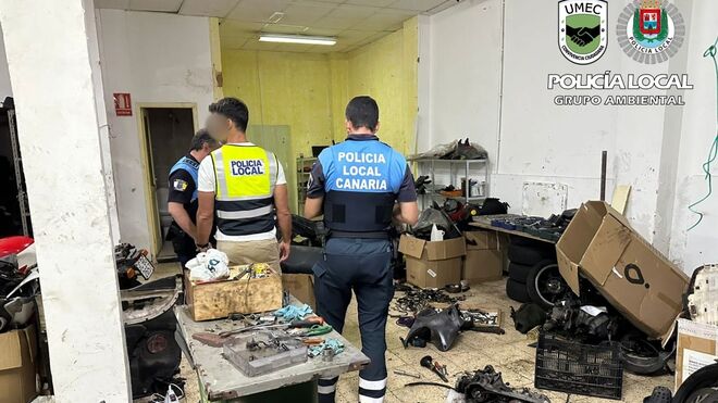 La Policía desmantela un taller ilegal en Las Palmas con alto riesgo de contaminación de la zona